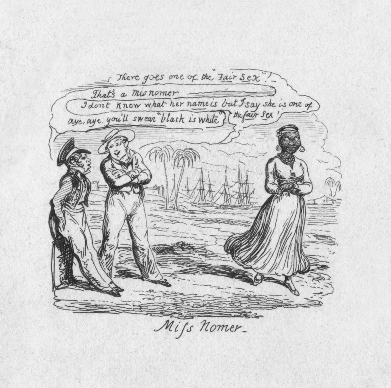 Miss Nomer, 1829 by George Cruikshank
