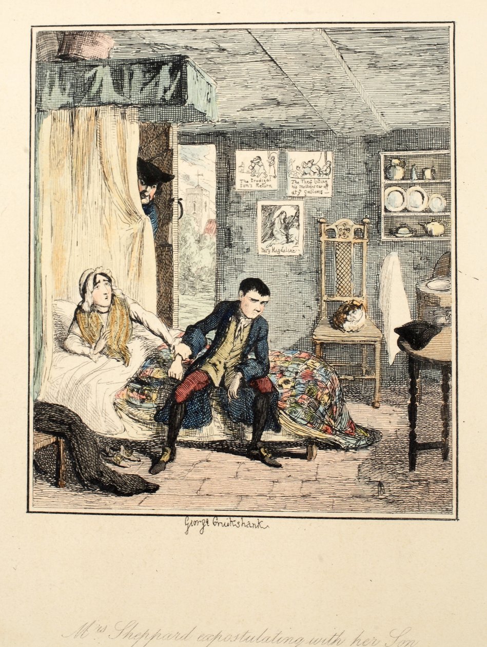 Mrs Sheppard Expostulating with Her Son, Illustration from Jack Sheppard: A Romance by William Harrison Ainsworth by George Cruikshank