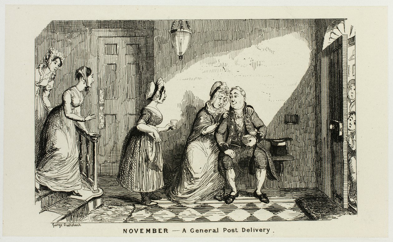 November - A General Post Delivery in Opposition from George Cruikshank