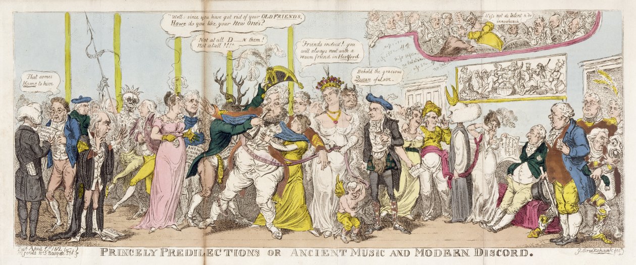 Princely Predilections or, Ancient Music and Modern Discord by George Cruikshank
