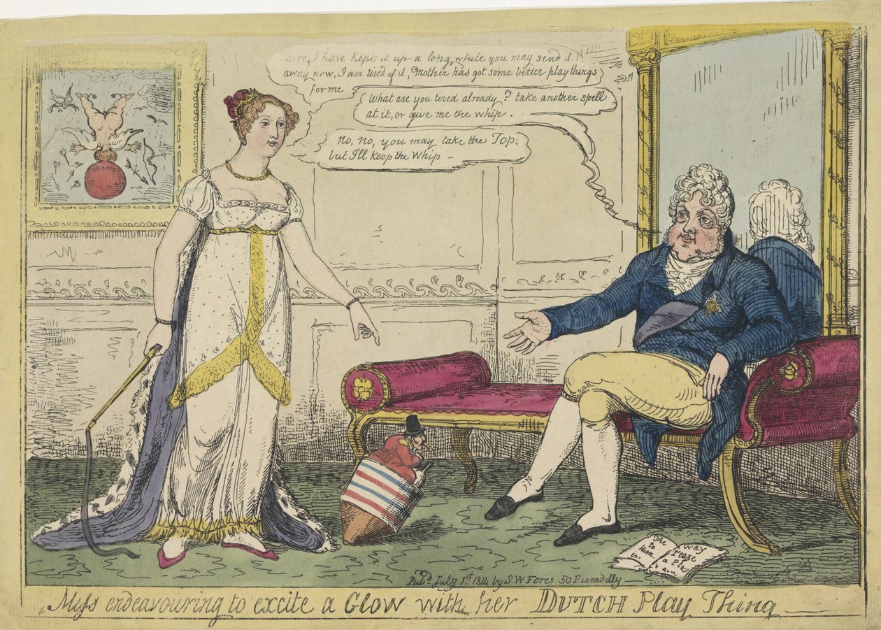 Princess Charlotte Playing with Her Dutch Top, 1814 by George Cruikshank