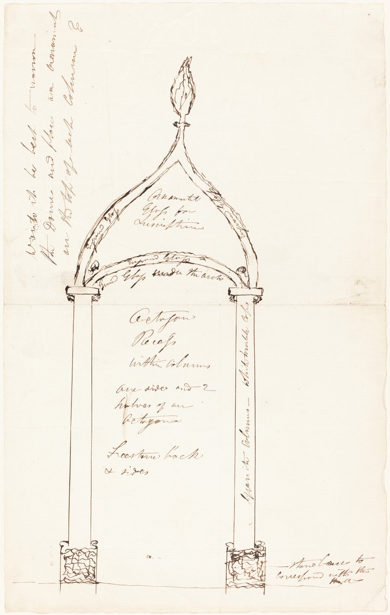 Sketch of Octagon Recess with Columns by George Cruikshank