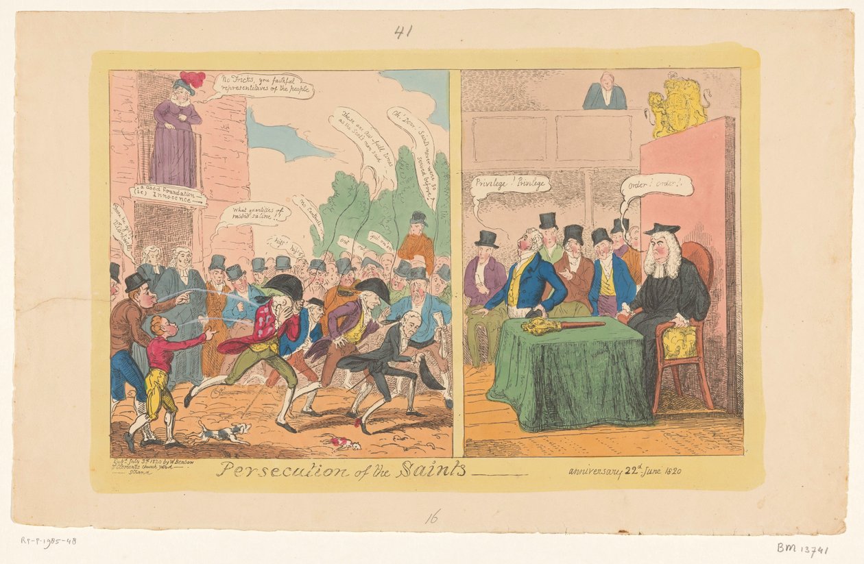 Caricature of English Domestic Politics, 1820 by George Cruikshank