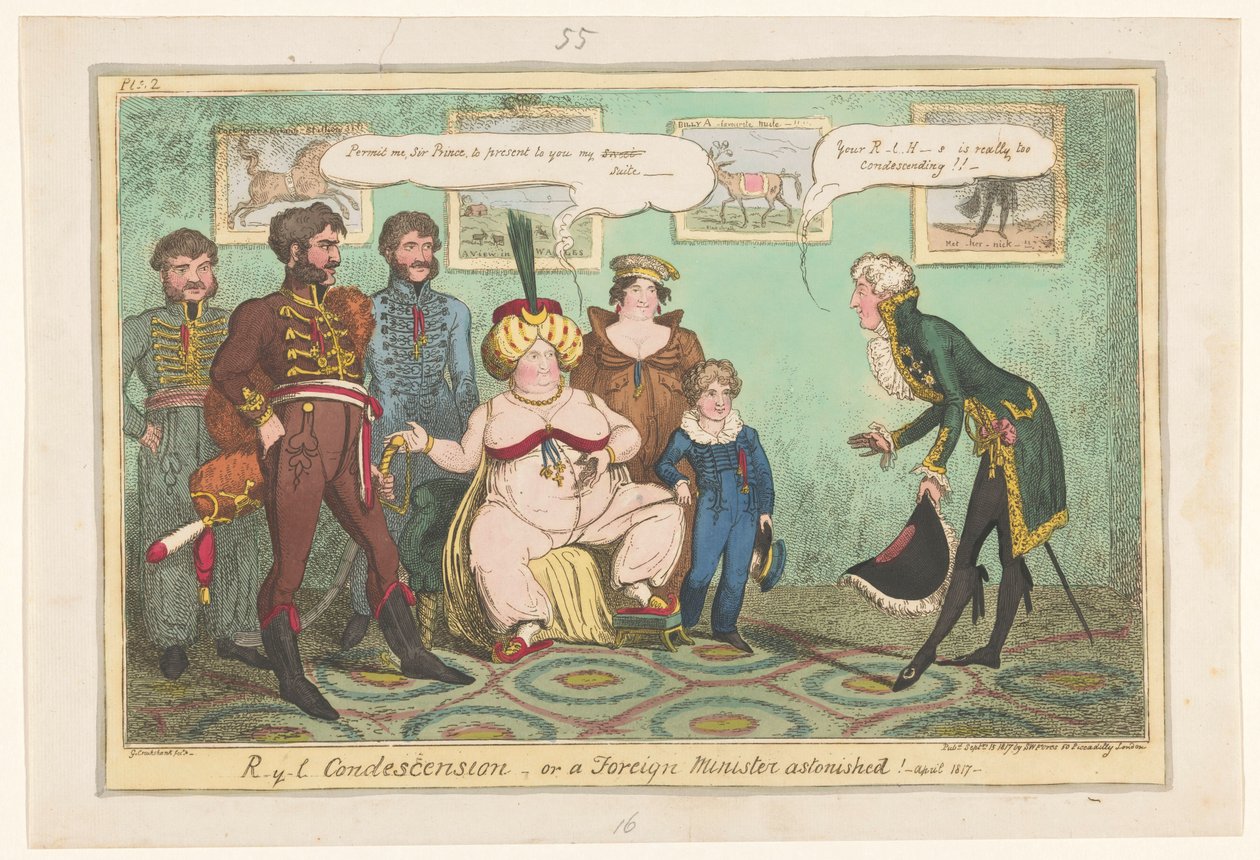 Caricature of Princess Caroline, 1817 by George Cruikshank