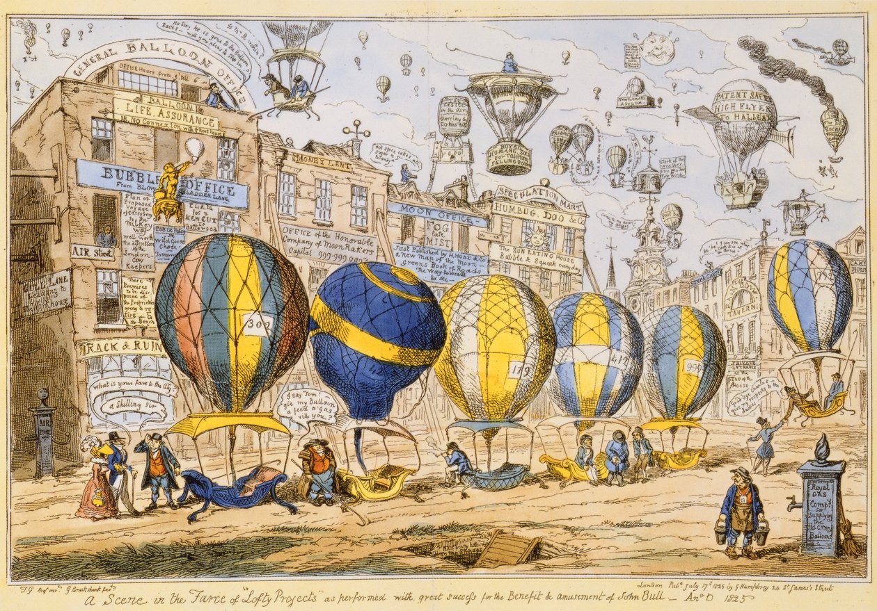 Taxi Balloons by George Cruikshank