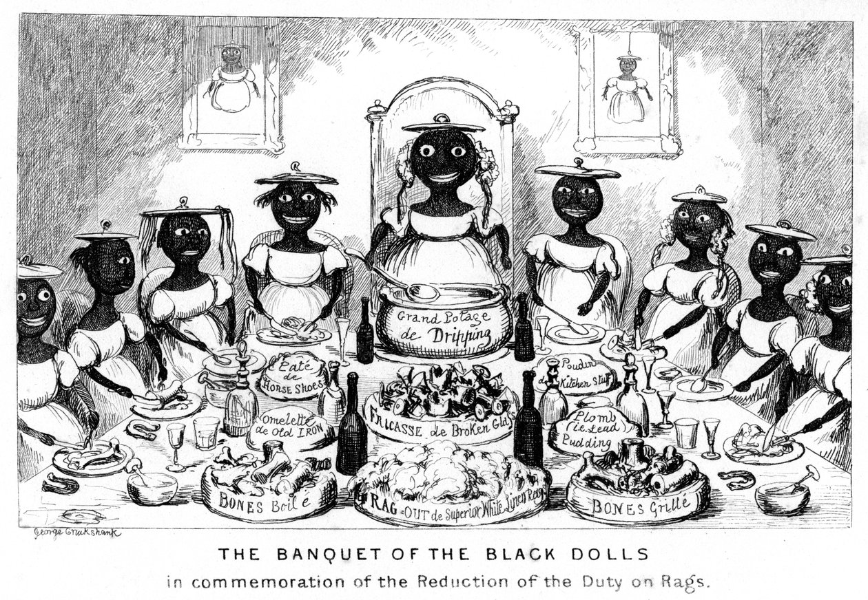 The Banquet of the Black Dolls, 19th Century by George Cruikshank