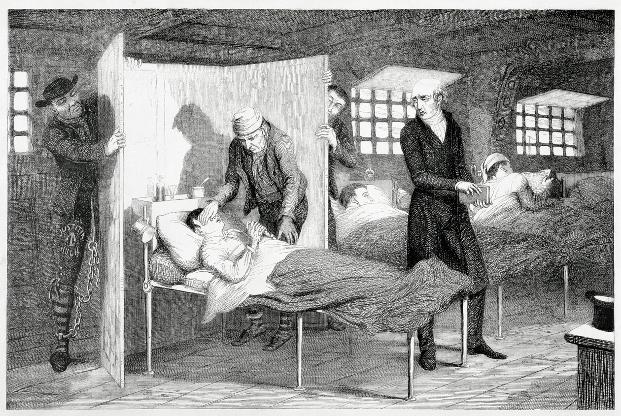 The Boy Dies on the Transportation Ship by George Cruikshank