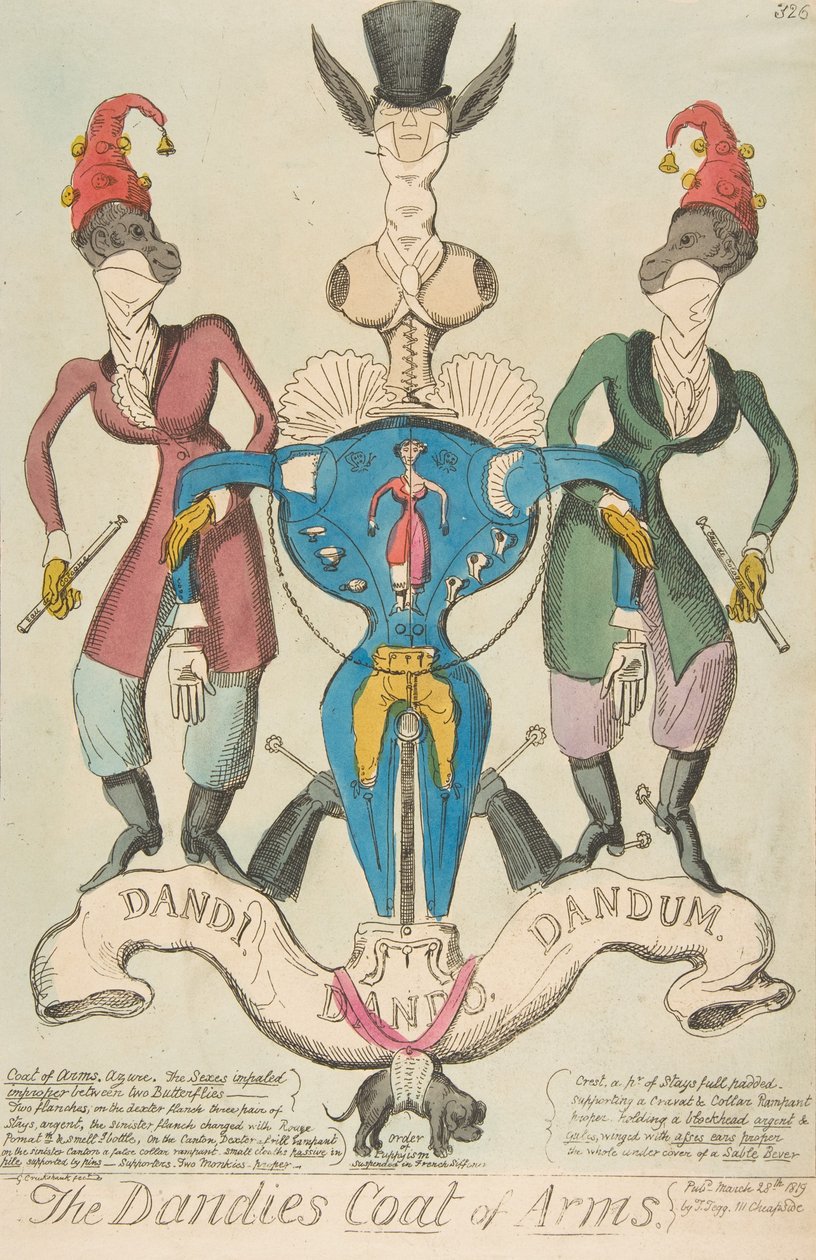 The Dandies Coat of Arms, March 28, 1819 by George Cruikshank