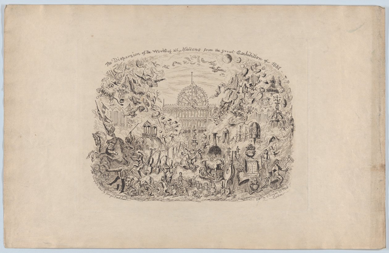 The Dispersion of the Works of all Nations from the Great Exhibition of 1851, 1851 by George Cruikshank