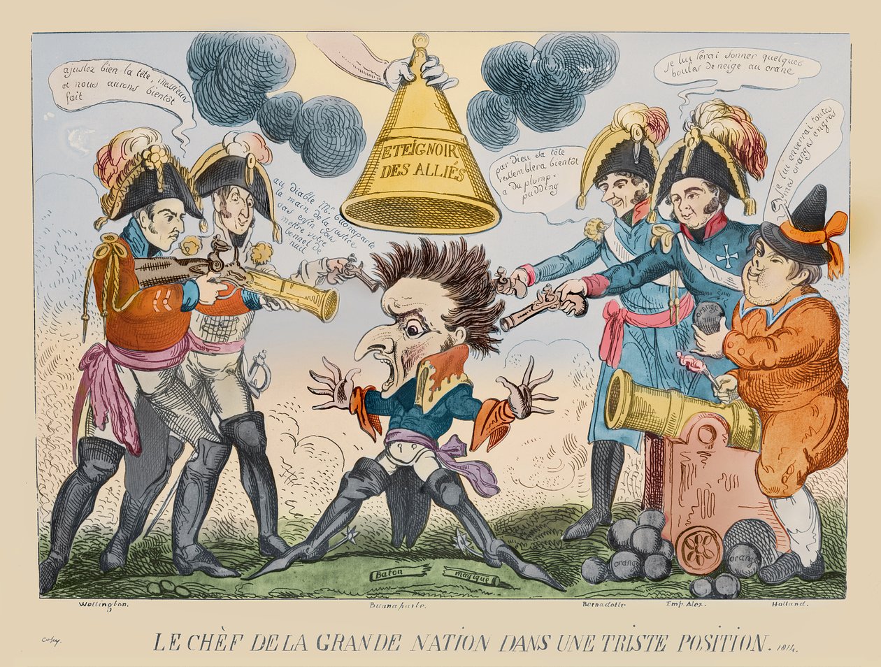 The Head of the Great Nation in a Queer Situation, 1813 by George Cruikshank