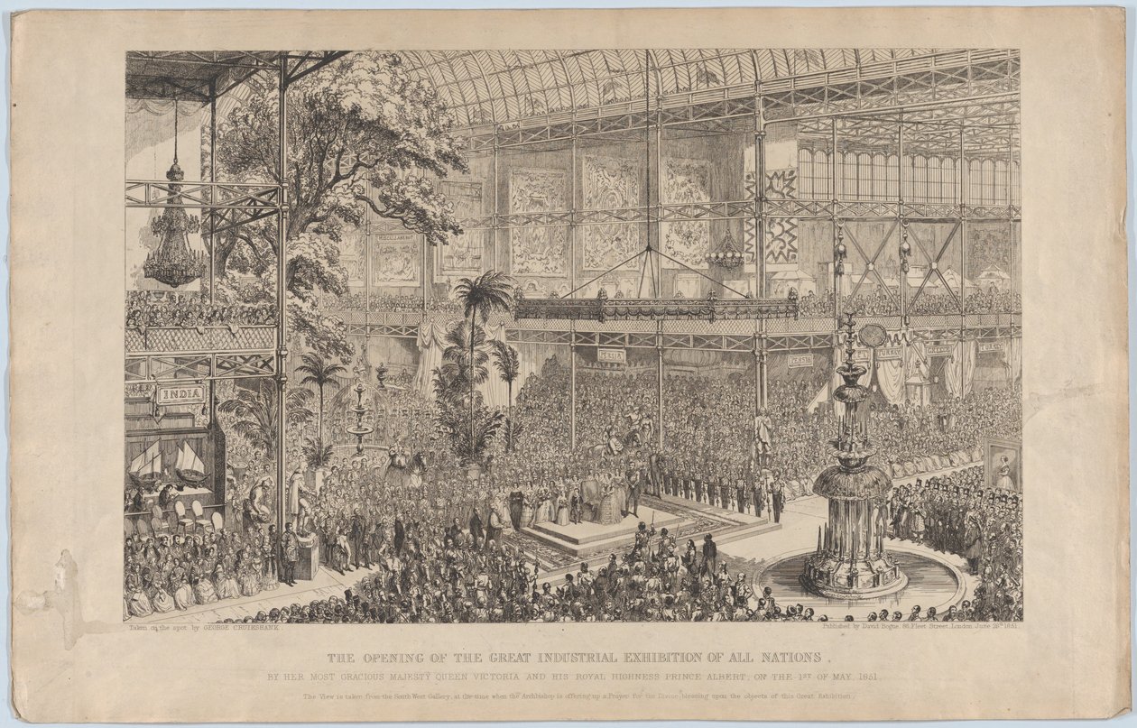 The Opening of the Great Industrial Exhibition of All Nations by Her Most Gracious Majesty by George Cruikshank