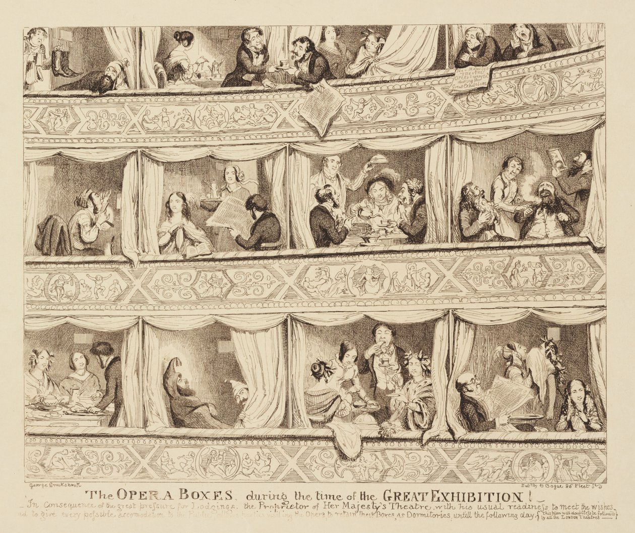 The Opera Boxes During the Time of the Great Exhibition by George Cruikshank