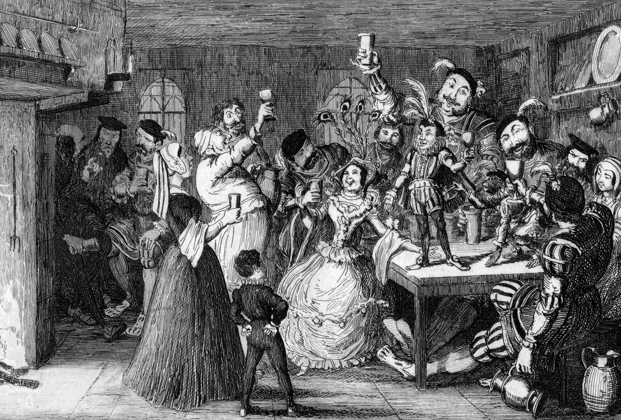 Xit, Now Sir Narcissus le Grand, Entertaining His Friends on His Wedding Day by George Cruikshank