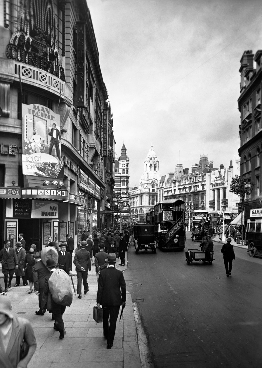 People walking past the Astoria Theatre in Charing Cross Road, Westminster, London, early 1930s by George Davison Reid