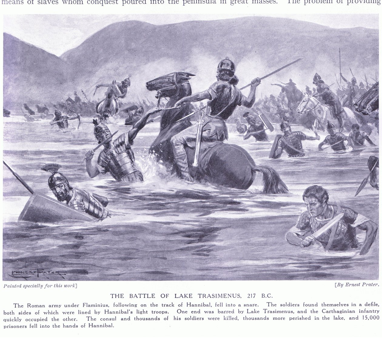 The Battle of Lake Trasimenus 217 BC by George Derville Rowlandson