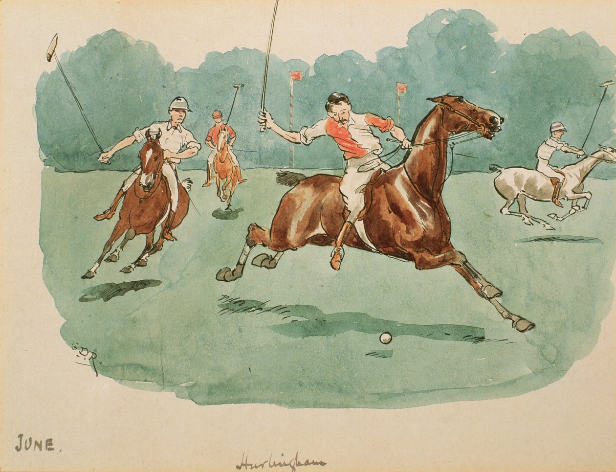 The Month of June: Polo by George Derville Rowlandson