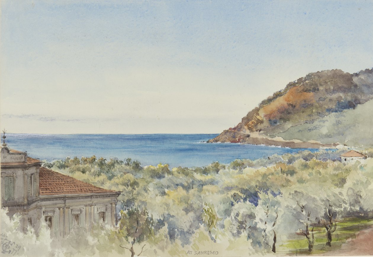 At San Remo Looking West, 29th November 1877 by George Douglas Tinling
