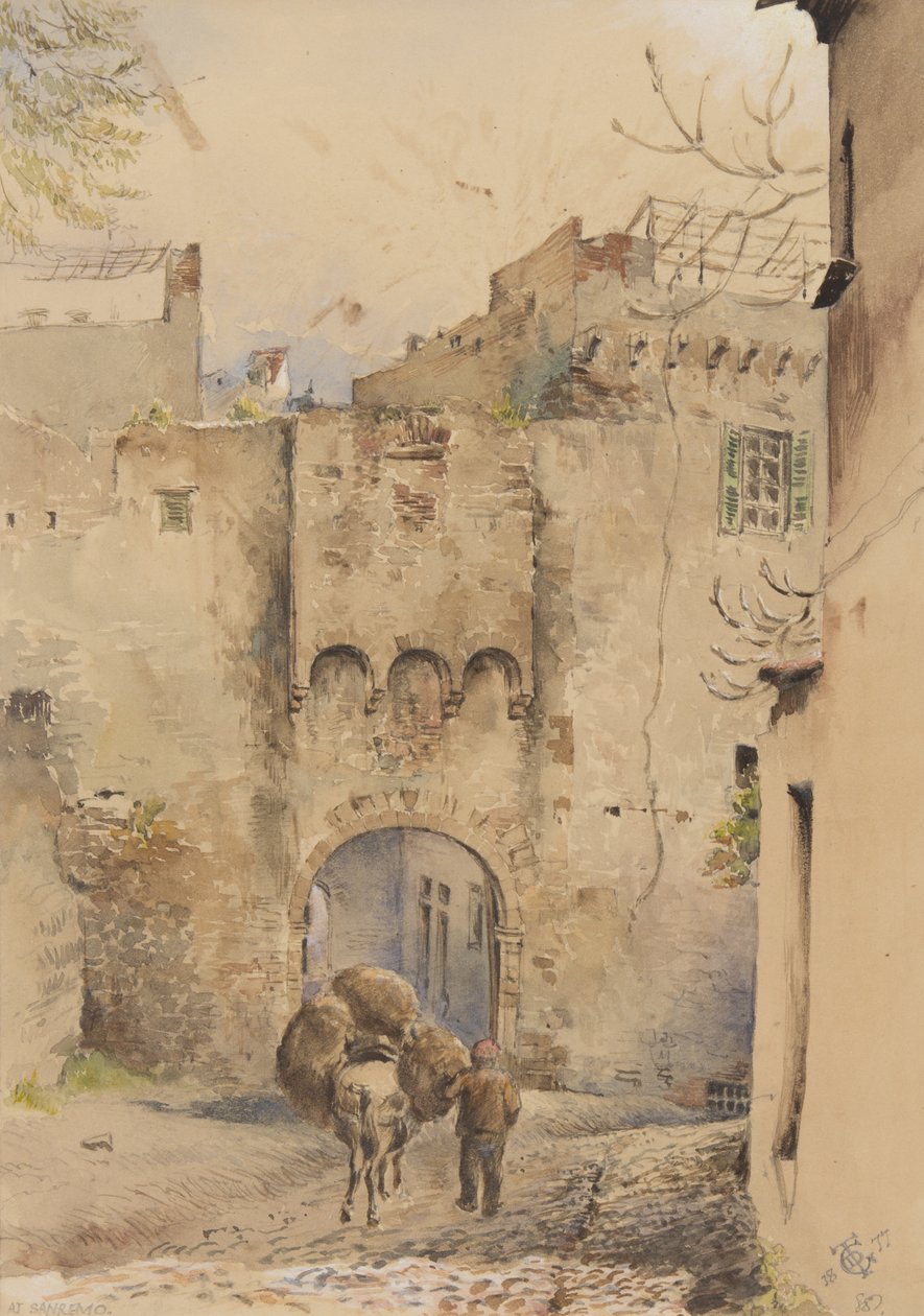 Gate at the Top of the Old Town, San Remo, 1877 by George Douglas Tinling
