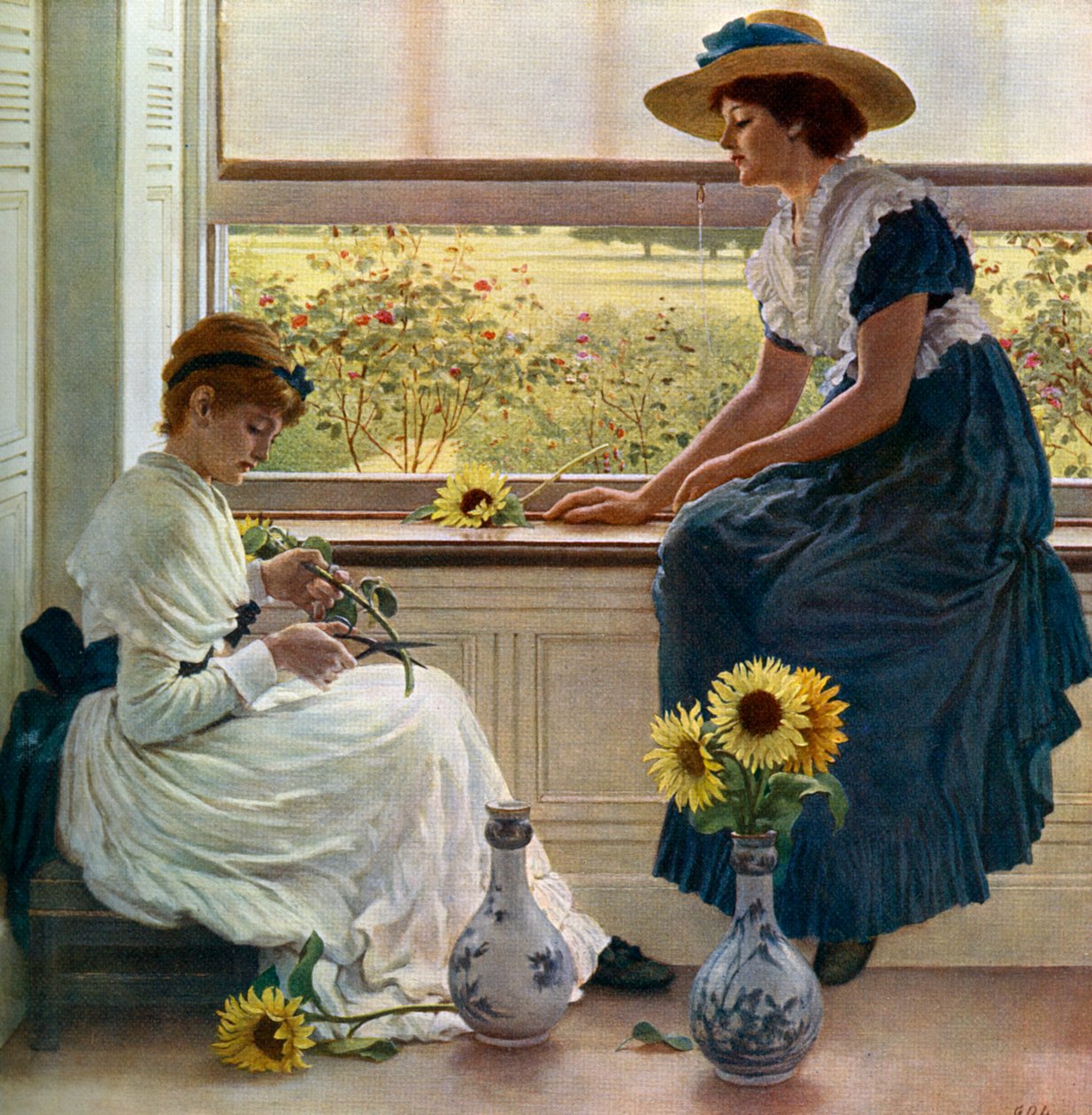 Sun and Moon Flowers by George Dunlop Leslie