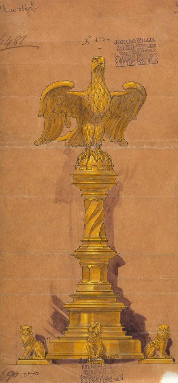 Designs executed for Jones and Willis, metal and wood-workers and church furniture manufacturers of Birmingham and London by George Edmund Street