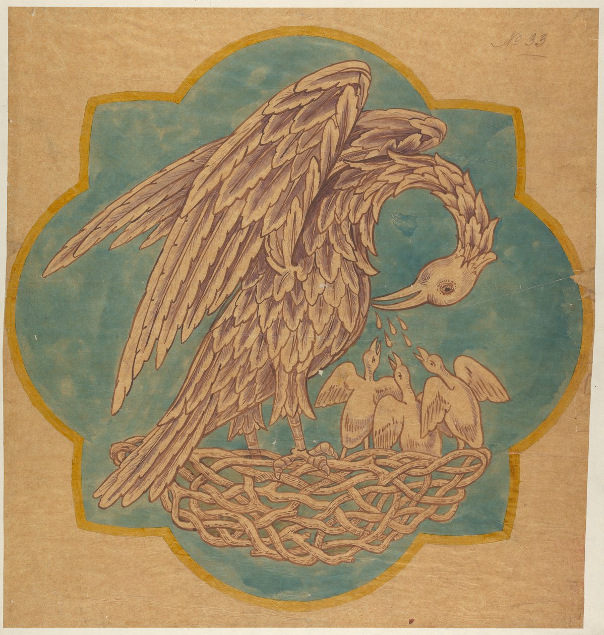 Drawing for Cope Decoration or Painted Wall by George Edmund Street
