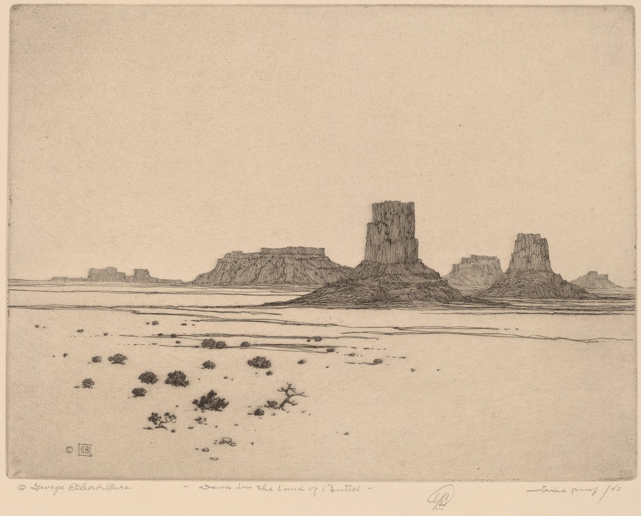 Dawn in the Land of the Buttes by George Elbert Burr