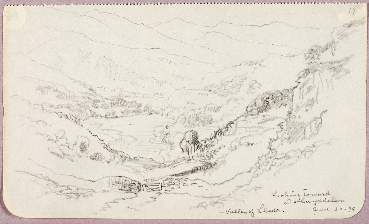 Looking toward Dolwyddelan, Valley of Lledr by George Elbert Burr
