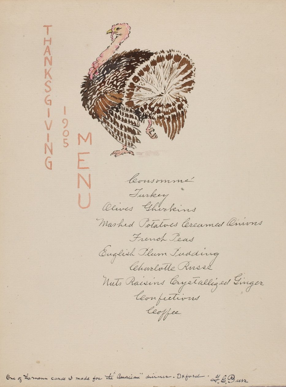 Thanksgiving Menu by George Elbert Burr