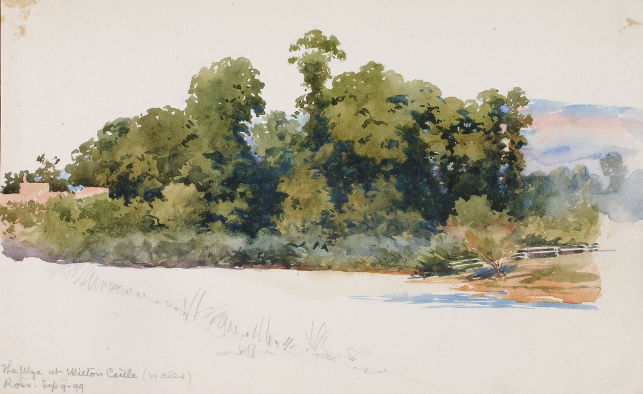 The Wye at Wilton Castle, Wales by George Elbert Burr