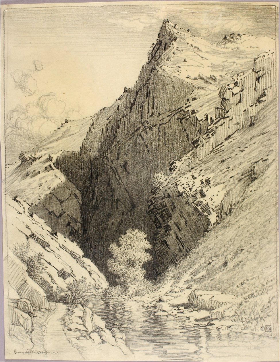 Untitled (transfer drawing for Bear Creek Canyon, Denver, Colorado) by George Elbert Burr