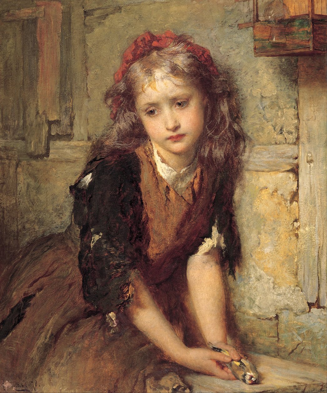 The Dead Goldfinch (All That Was Left to Love) by George Elgar Hicks