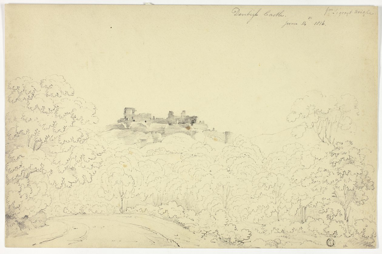 Denbigh Castle from Segroyt Dingle by George Fennel Robson