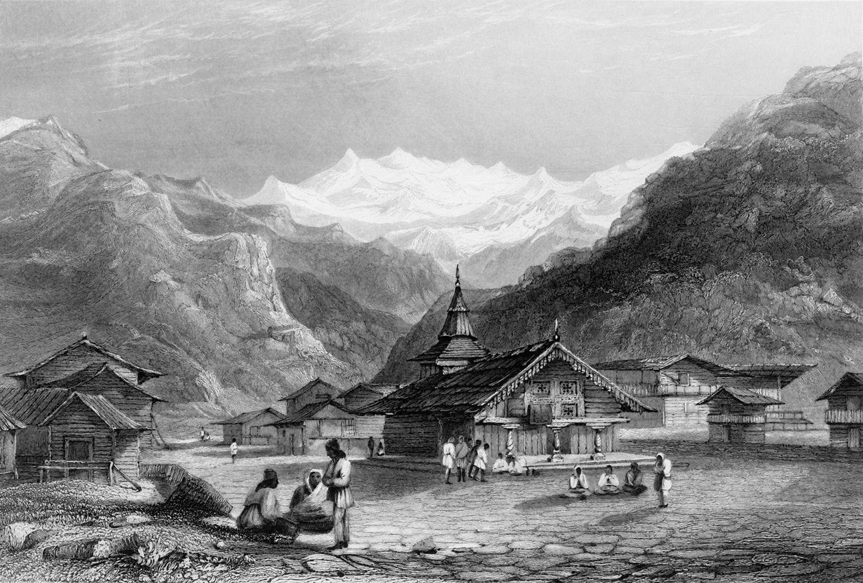 Kursalee, A Village in the Himalaya Mountains, India by George Francis White
