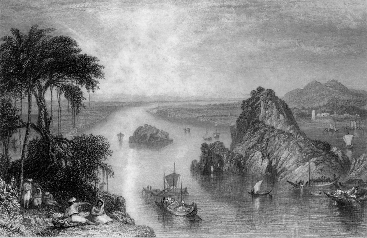 Rocks at Colgong on the Ganges, 1838 by George Francis White