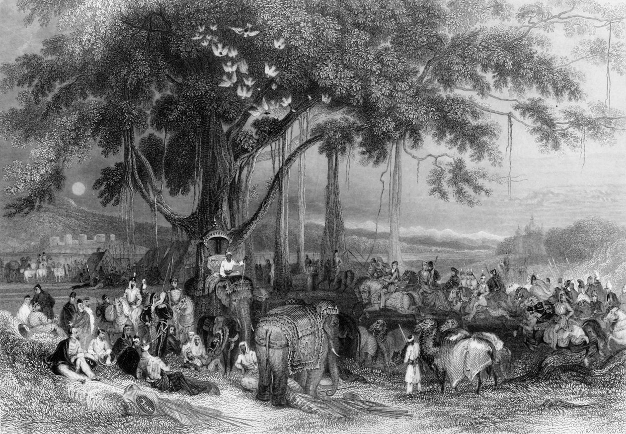 Runjeet Singh and his Suwarree, or Cavalcade of Seiks by George Francis White