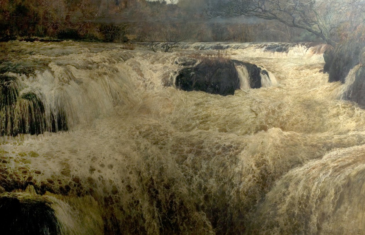 Salmon Leap, Cenarth Falls, Cardiganshire, Wales by George Frank Miles