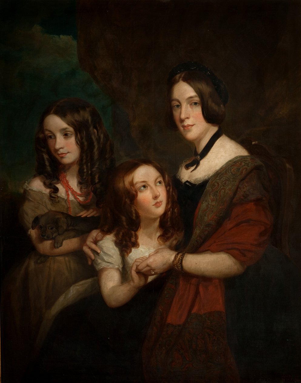 Lady Caroline Towneley with Two of Her Daughters, Caroline and Emily (copy after Francis Grant) by George Frederick Clarke