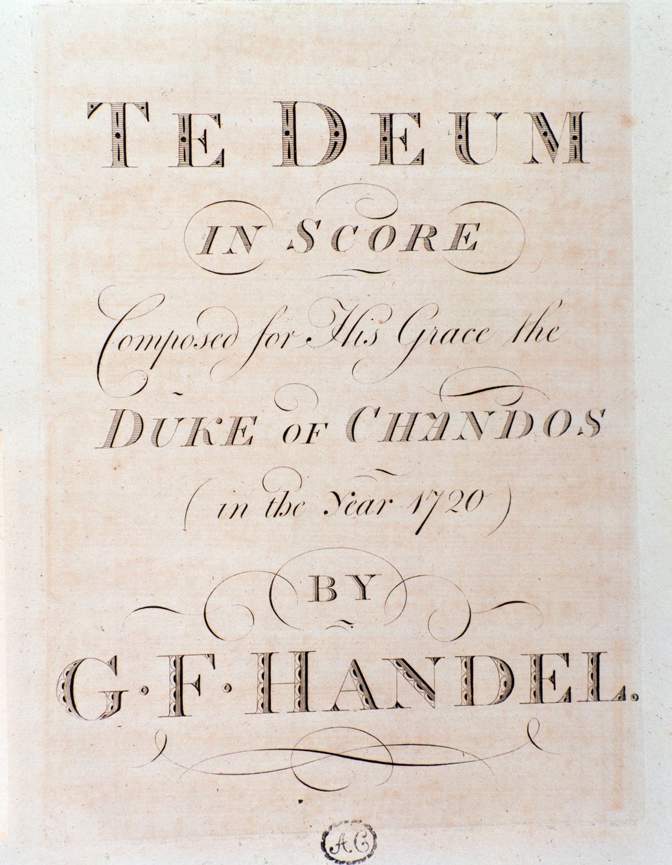 Title Page of Musical Score of Te Deum by G. F. Handel by George Frederick Handel