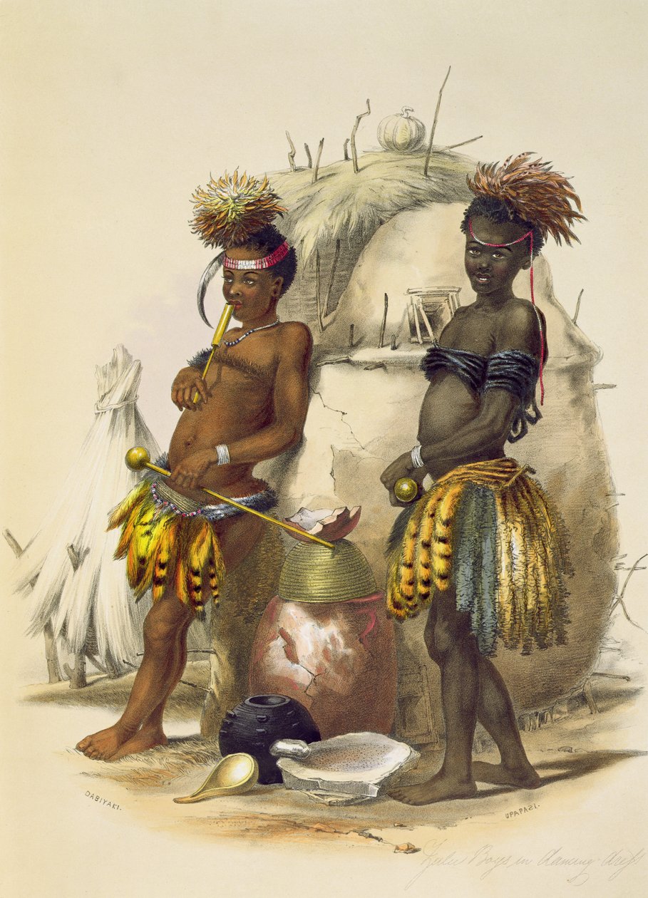 Dabiyaki and Upapazi, Zulu Boys in Dancing Dress, Plate 17 from 
