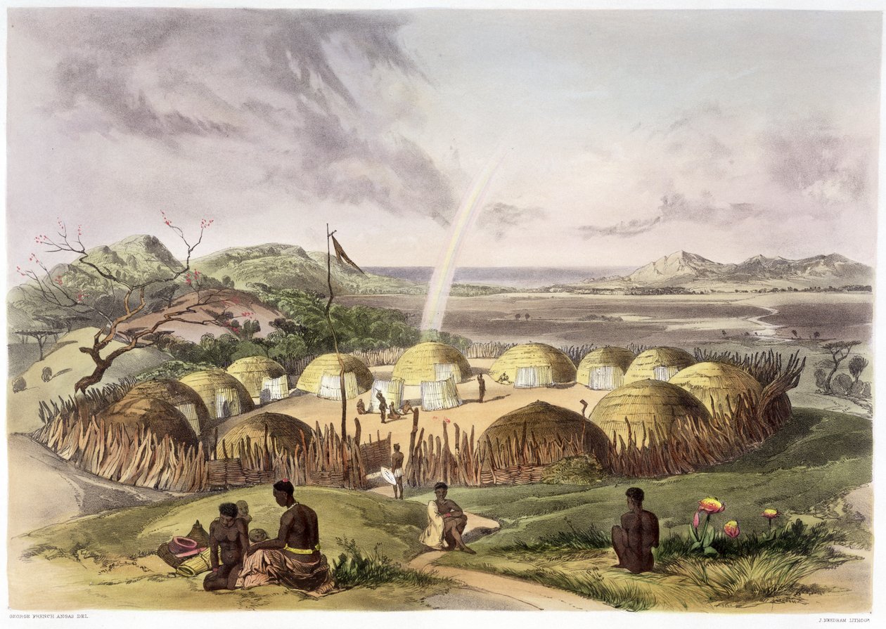 Zulu Kraal near Umlazi, Natal by George French Angas