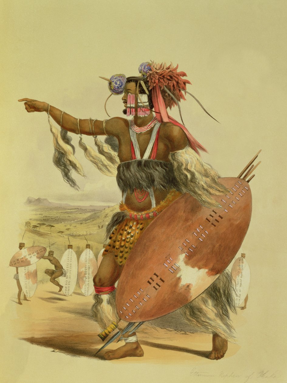 Zulu warrior, Utimuni, nephew of Chaka the late Zulu king, plate 13 from 
