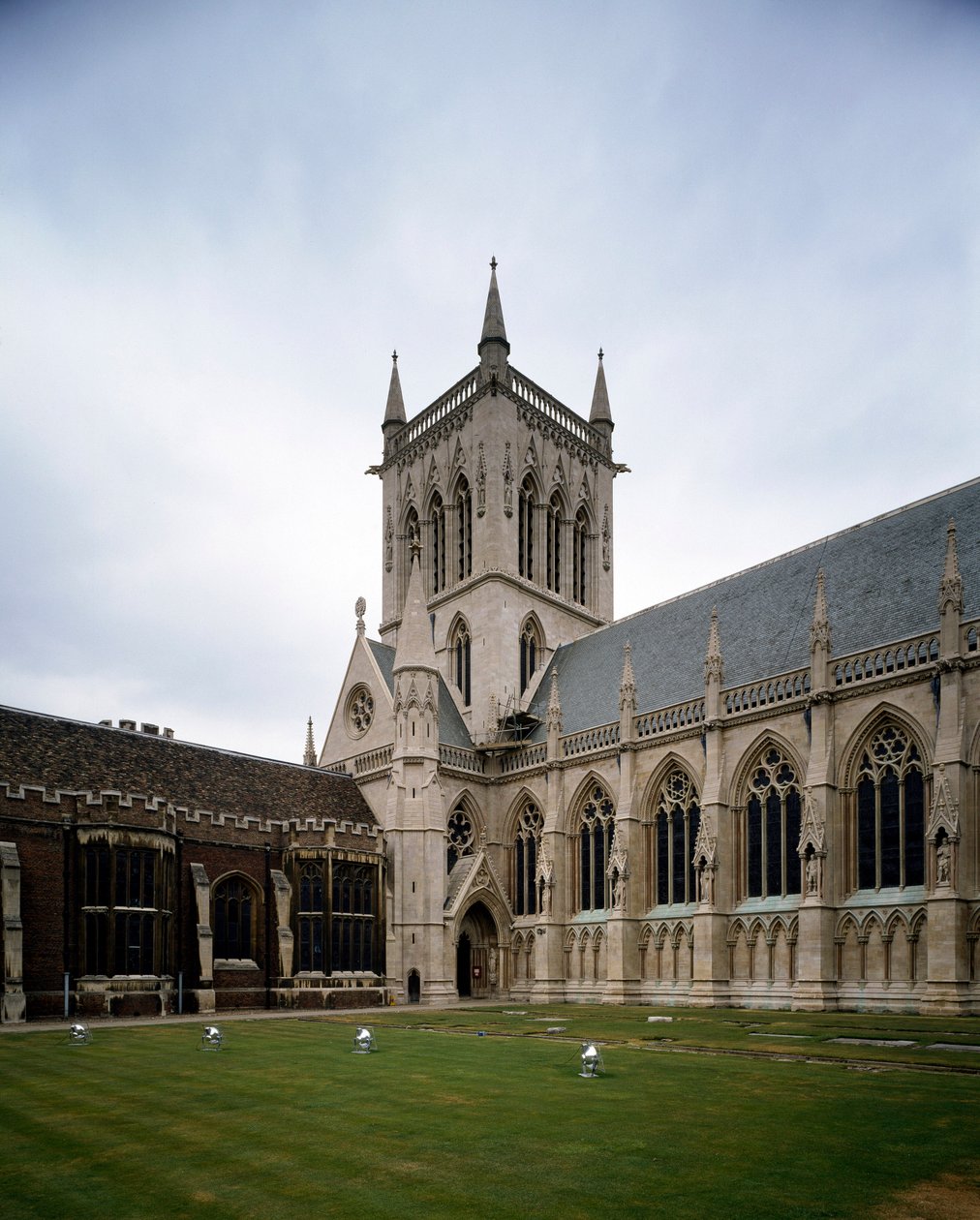 Gothic art: view of Saint John College founded in 1511 by the Countess of Richmond by George Gilbert Scott