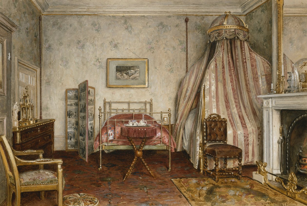 View of the Bedroom where Napoleon III died, Camden Place, Chislehurst, Kent, 1873 by George Goodwin Kilburne