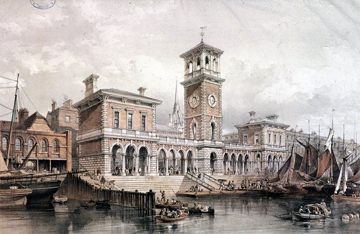Billingsgate Wharf and Market, London by George Hawkins