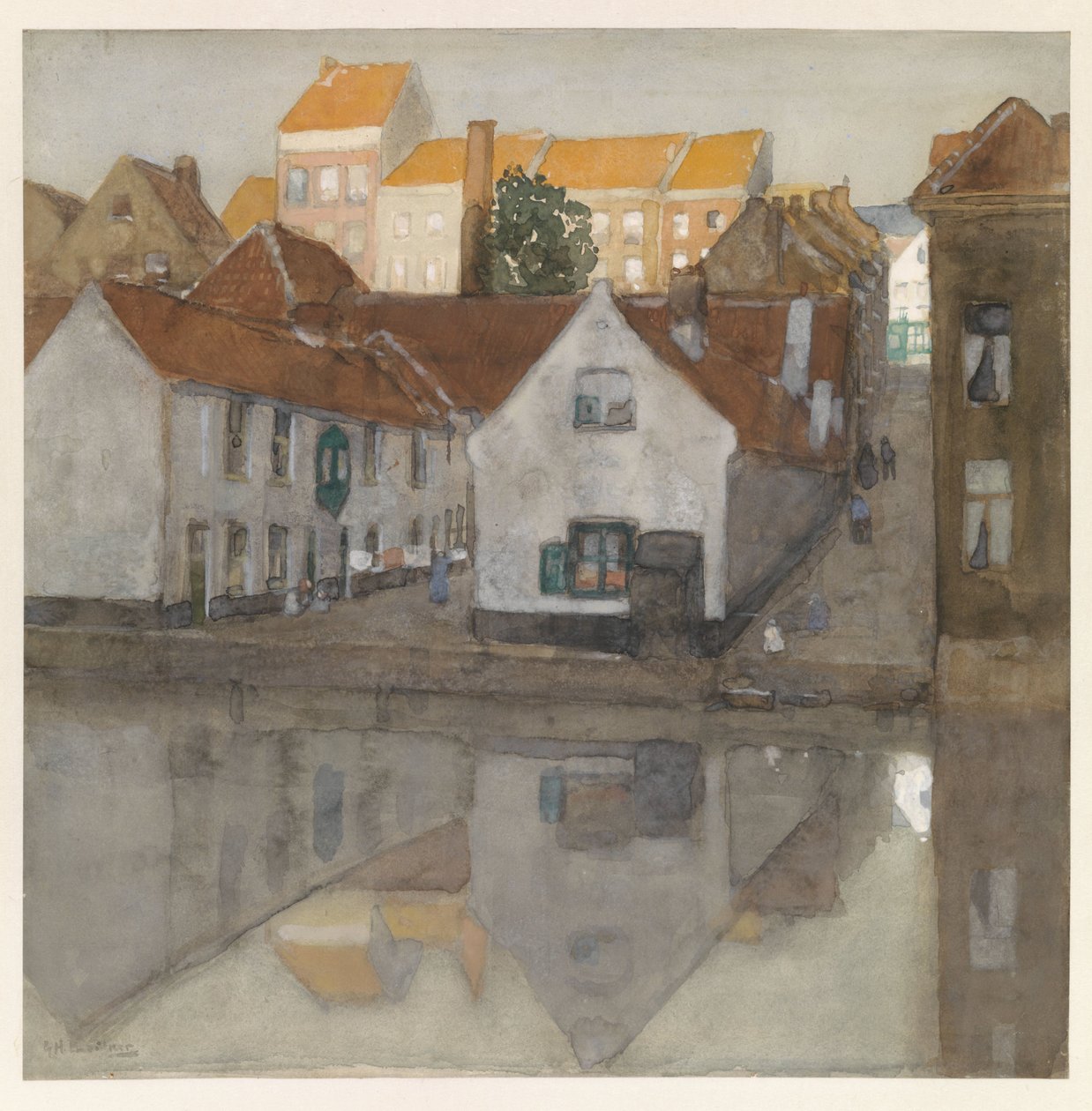 Slum in Ghent by George Hendrik Breitner (signed by artist)