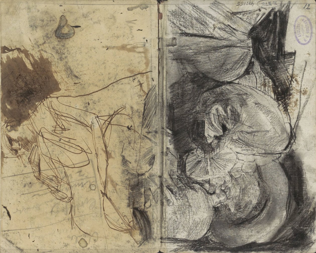 Drinking man in seventeenth-century clothing and a seated man by George Hendrik Breitner