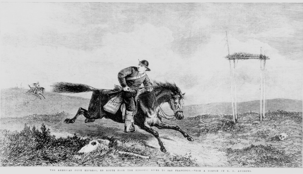The American Pony Express, En Route from the Missouri River to San Francisco by George Henry Andrews