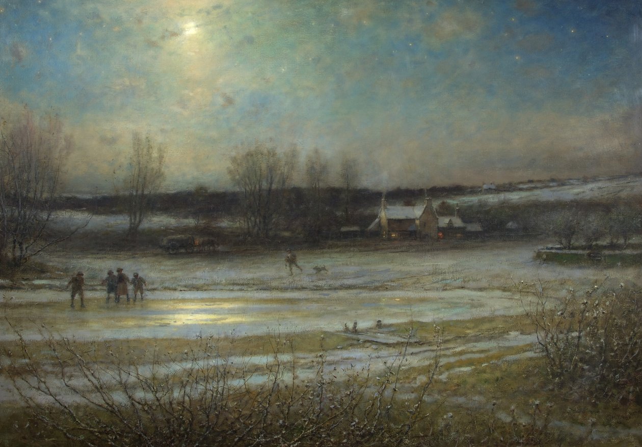 A Frosty Night - the Frozen Mill Pond, c.1904 by George Henry Boughton
