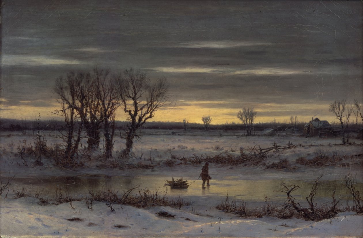 Winter Twilight Near Albany, 1858 by George Henry Boughton