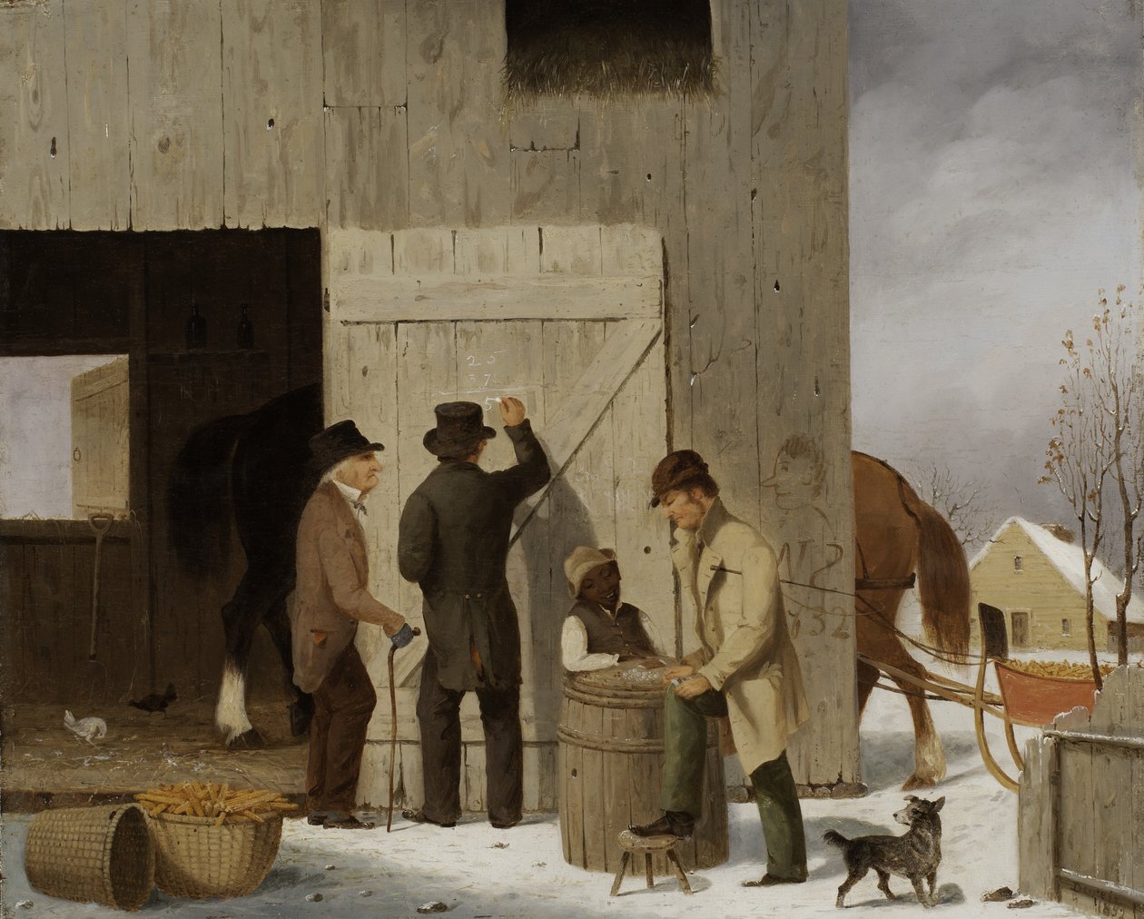 Selling Corn, Settling the Bill by George Henry Durrie